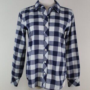Vineyard Vines Performance Plaid Button Down Shirt Women’s Sm Blue White Check
